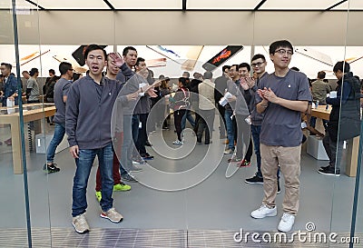 Chengdu opens second Apple store Editorial Stock Photo