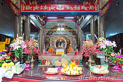 Chenghuang Temple in Taichung, Taiwan. The temple was originally built in 1889 Stock Photo