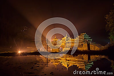 Chengyang Wind-Rain Bridge, Guangxi Zhuang Autonomous Region Stock Photo