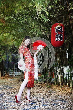 Cheongsam dress Stock Photo