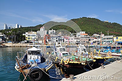 Cheongsapo port view, Haeundae, Busan, South Korea Editorial Stock Photo