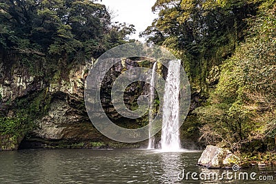 Cheonjiyeon waterfall Stock Photo