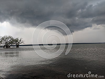 Chequamegon Bay Thunderstorm Stock Photo