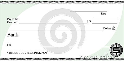 Cheque green corners Vector Illustration