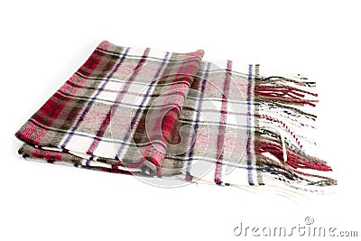 Chequered wool scarf, neckerchief Stock Photo