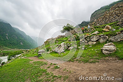 Cherek gorge in the Caucasus mountains in Russia Stock Photo