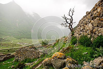 Cherek gorge in the Caucasus mountains in Russia Stock Photo