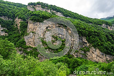 Cherek gorge in the Caucasus mountains in Russia Stock Photo