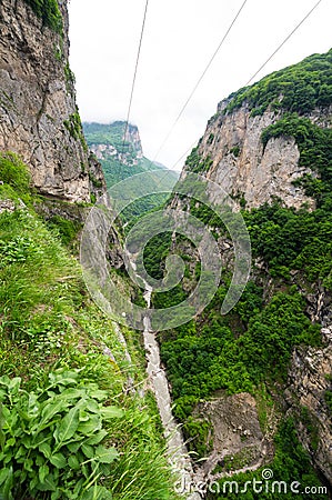 Cherek gorge in the Caucasus mountains in Russia Stock Photo