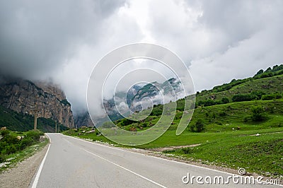 Cherek gorge in the Caucasus mountains in Russia Stock Photo