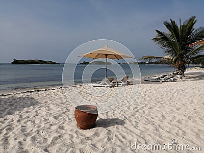 Cherish every moment along the love island beach Stock Photo