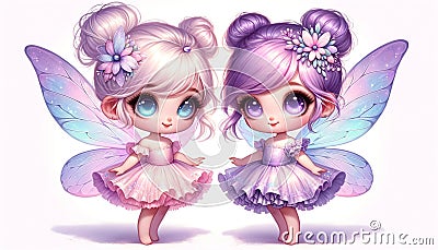 Cherish-Series: Ballet of Pastel Wings and Sparkly Tutus Stock Photo