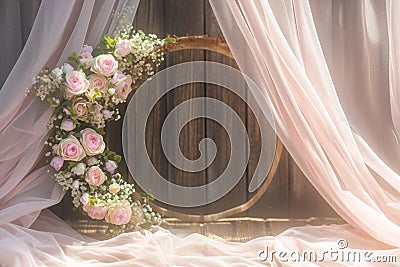 Cherished moments backdrop ideal for Valentines Day or weddings Stock Photo