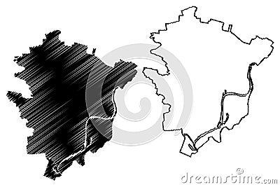 Chernihiv City Ukraine map vector illustration, scribble sketch City of Chernigov map Vector Illustration