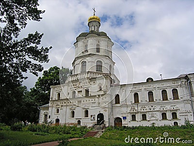 Chernihiv ecclesiastic Collegium, 1700 building, Summer gray day Stock Photo