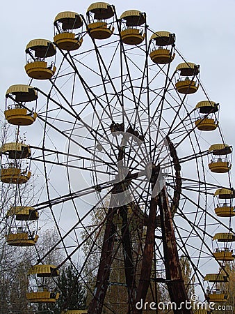 Terrible consequences of the explosion at the Chernobyl nuclear power plant Stock Photo