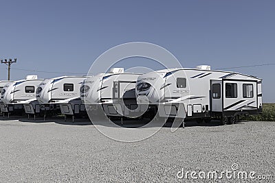 Cherokee Arctic Wolf fifth wheel travel trailer. Arctic Wolf is a division of Forest River Editorial Stock Photo