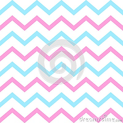 Cheron seamless pattern. Pink and blue zigzag vector texture. Herringbone colorful background. Vector Vector Illustration