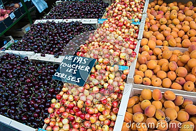 Cherries and appricots Stock Photo