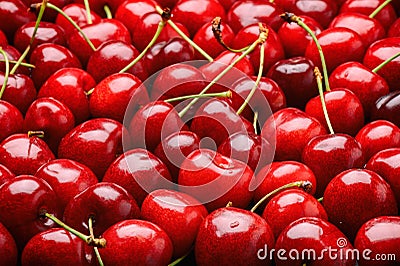 Cherries as background. Stock Photo