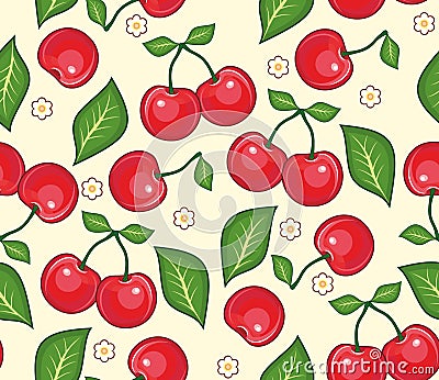 cherries background Vector Illustration