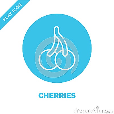 cherries icon vector. Thin line cherries outline icon vector illustration.cherries symbol for use on web and mobile apps, logo, Vector Illustration