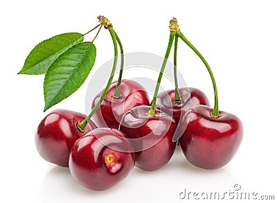 Cherries isolated Stock Photo