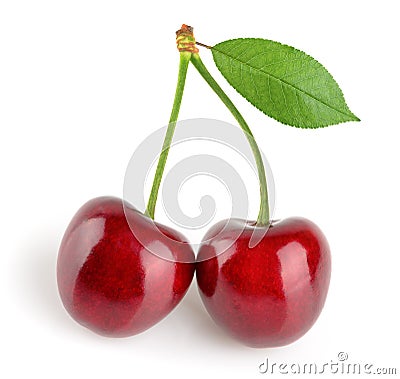 Cherries isolated Stock Photo