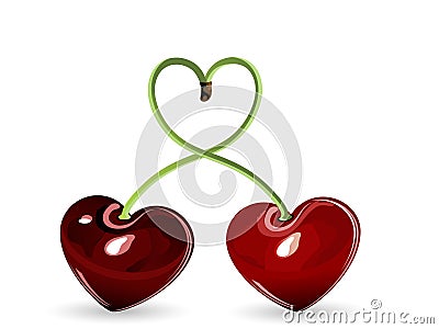 Cherries in love Vector Illustration