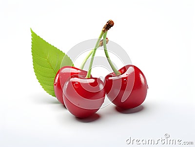 Cherries are rich in antioxidants and have health benefits that support heart health and brain function. Generative AI Stock Photo