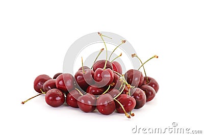 Cherries on White Stock Photo