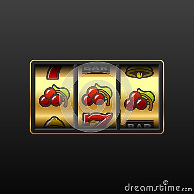 Cherries. Winning in slot machine Vector Illustration