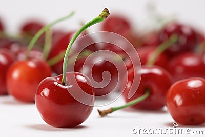 Fresh, high-quality cherries Vivid red cherries Stock Photo