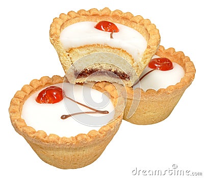 Cherry Bakewell Tarts Stock Photo