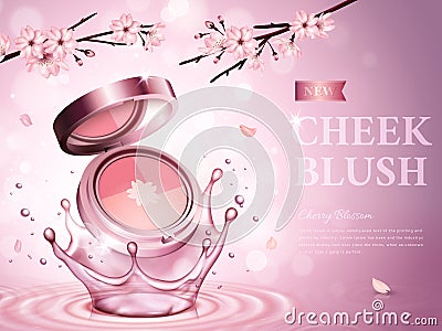 Cherry blossom cheek blush Vector Illustration