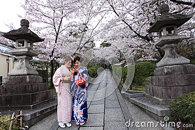 Cherry blossoms,Kiyomizudera,Japan. Editorial Stock Photo