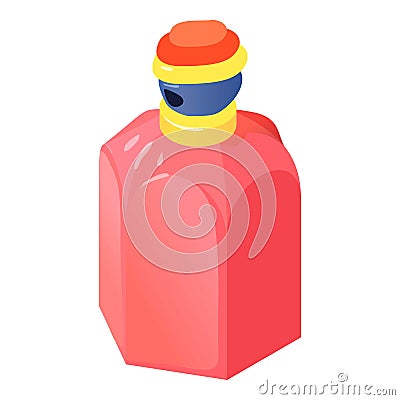 Cherry bottle perfume icon, isometric 3d style Vector Illustration