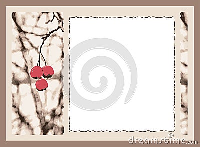 Cherry card Vector Illustration