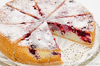 Cherry charlotte cake Stock Photo