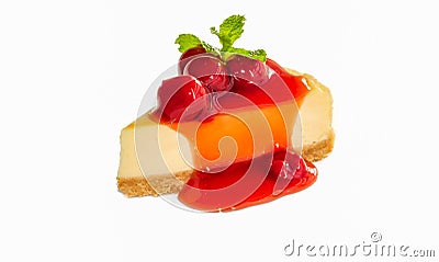 Cherry cheese cake Stock Photo