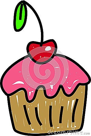 Cherry cupcake Stock Photo