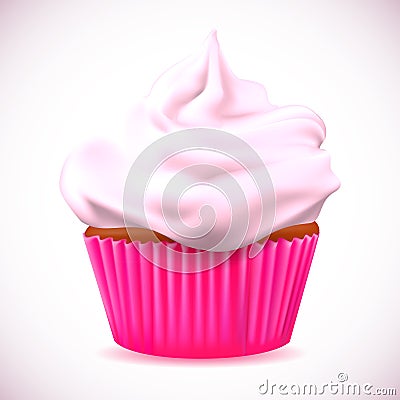 Cherry cupcake Vector Illustration