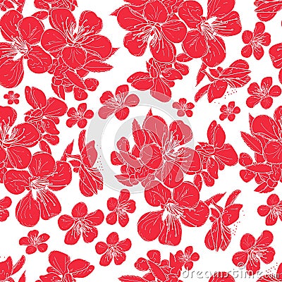 Cherry flowers Vector Illustration