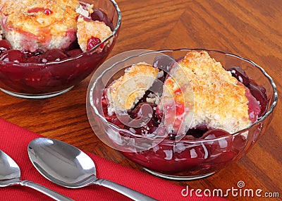 Cherry Fruit Cobbler Stock Photo