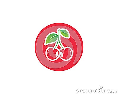 cherry fruit icon vector template Vector Illustration