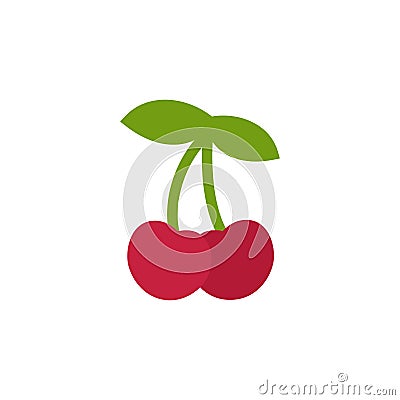 Cherry icon, simple design, cherries icon clip art. Vector Illustration