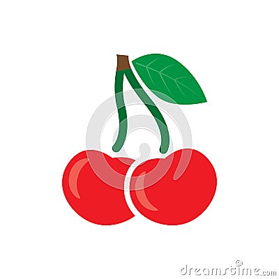 Cherry icon, sweet cherries, vector Vector Illustration