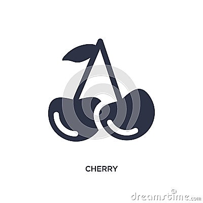 cherry icon on white background. Simple element illustration from fruits concept Vector Illustration