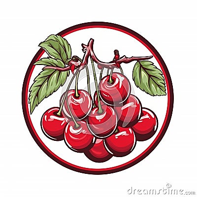 Cherry illustration logo Stock Photo