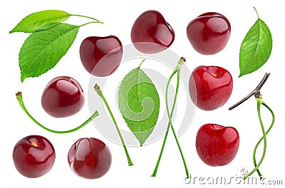 Cherry isolated on white background. Collection Stock Photo